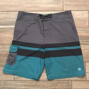 Teal/Gray/Black Men’s board shorts
